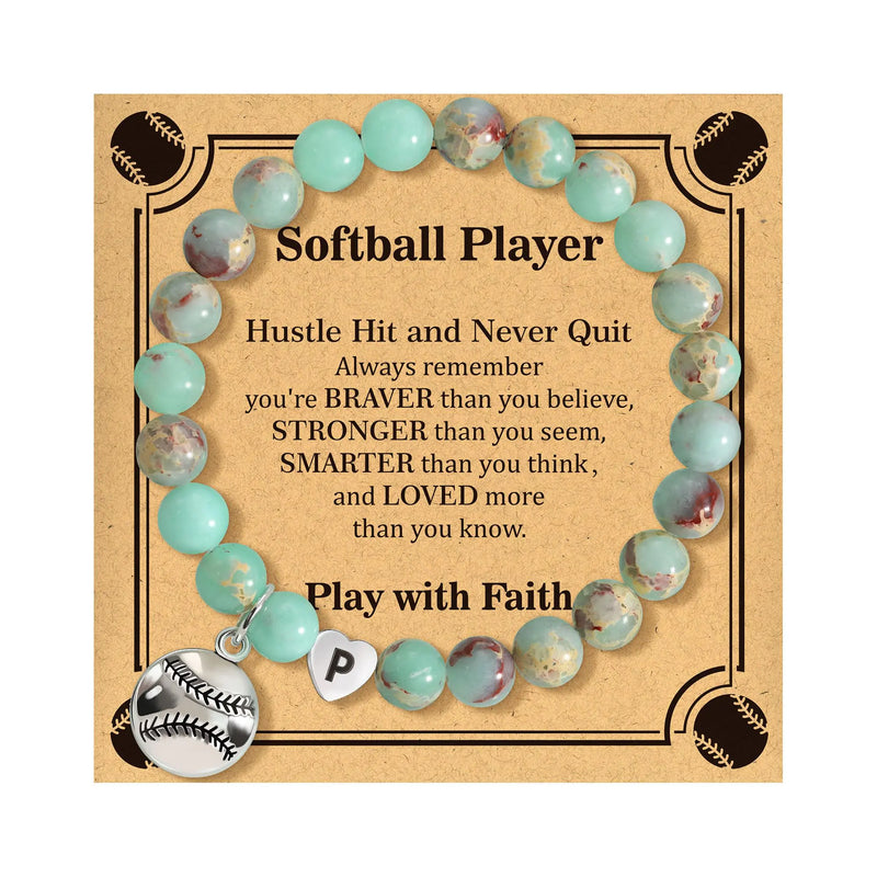 Natural Stone Initial Bracelet