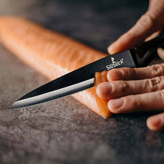 Kitchen Knife Set Kit | Black Magnetic Rack & Sharpener