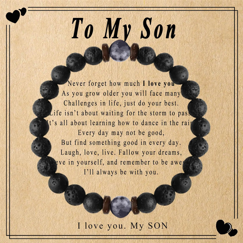 To My Son Beaded Bracelet